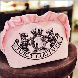 Juicy Couture Cosmetic Travel Bag Makeup Scottie Dog Pink Velor